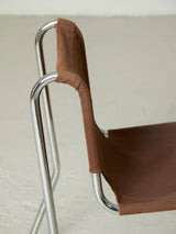 Cadires Cantilever de tub cromat i lona