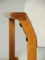 Pair of Upholstered Beech Armchairs