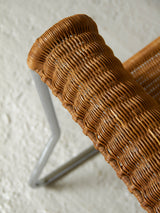 Cadira Cantilever de tub cromat i vímet