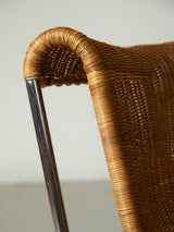 Cadira Cantilever de tub cromat i vímet