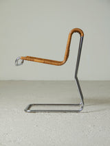 Cadira Cantilever de tub cromat i vímet