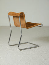 Cadira Cantilever de tub cromat i vímet