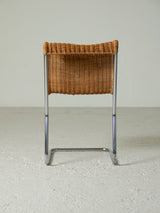 Cadira Cantilever de tub cromat i vímet