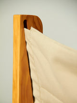 Pine Lounge Chiar with Beige Canvas Upholstery