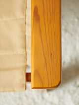 Pine Lounge Chiar with Beige Canvas Upholstery