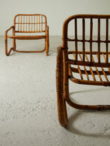 Pareja de sillones de caña