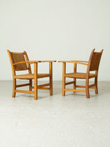 Parella de butaques de fusta i corda