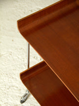 Wooden Auxiliary Cart with Chrome Legs