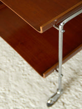 Wooden Auxiliary Cart with Chrome Legs