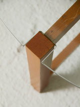 Round Oak and Glass Coffee Table