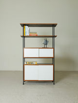 Iron, Wood, and Formica Shelf Unit