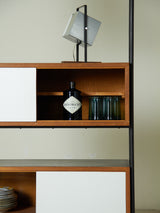 Iron, Wood, and Formica Shelf Unit