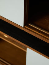 Iron, Wood, and Formica Shelf Unit