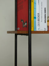 Iron, Wood, and Formica Shelf Unit