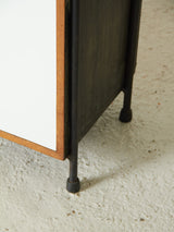 Iron, Wood, and Formica Shelf Unit