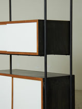 Iron, Wood, and Formica Shelf Unit