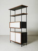Iron, Wood, and Formica Shelf Unit