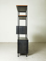 Iron, Wood, and Formica Shelf Unit