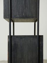 Iron, Wood, and Formica Shelf Unit