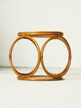 Mesa auxiliar de caña y vidrio