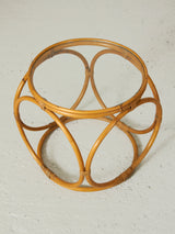 Mesa auxiliar de caña y vidrio