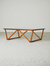 Mesa de centro de madera y vidrio