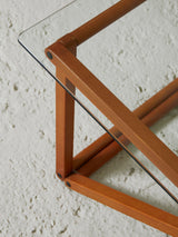 Mesa de centro de madera y vidrio