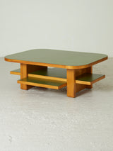 Mesa de centro de pino y fórmica verde