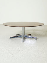 Mesas de centro de pie cromado y madera