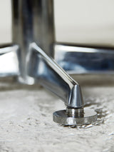 Mesas de centro de pie cromado y madera