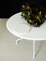 Taula rodona de ferro lacat i fibra de vidre