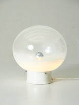 Llum de taula de ferro lacat i vidre