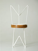 Parella de tamborets de ferro lacat i fusta