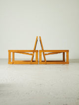 Pair of Pine and Rush Lounge Chairs