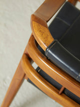 Pair of Wooden Armchairs with Skay Upholstery