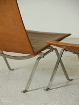 Steel and Leather PK22 Lounge Chair