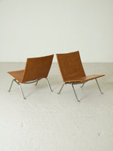 Steel and Leather PK22 Lounge Chair