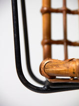 Juego de seis sillas de caña y hierro