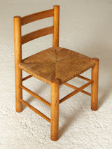 Set of Four Pine and Rope Dining Chairs