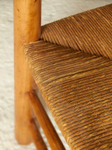 Set of Four Pine and Rope Dining Chairs