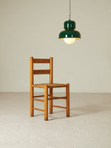 Set of Four Pine and Rope Dining Chairs