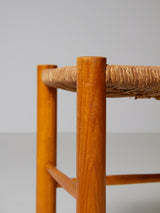 Taburete de pino y enea