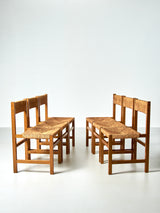 Pair of Oak and Rush Dining Chairs