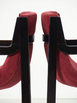 Pareja de sillones de haya y terciopelo