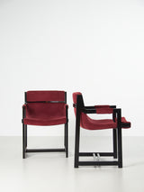 Pareja de sillones de haya y terciopelo