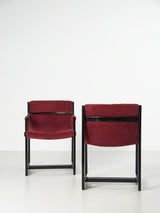 Pareja de sillones de haya y terciopelo