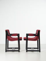 Pareja de sillones de haya y terciopelo