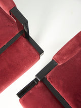 Pareja de sillones de haya y terciopelo