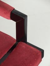 Pareja de sillones de haya y terciopelo