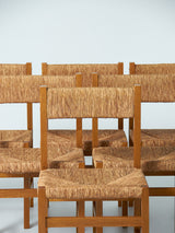 Pair of Oak and Rush Dining Chairs